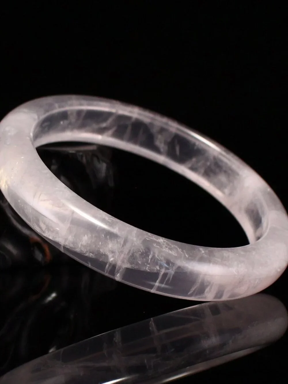 Natural Rose Quartz Bangle 54.59g 62.5mm ID Mozambique Pink Gemstone Certified